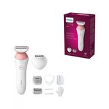 Philips Phılıps Lady Shaver Series 6000, Kablosuz Tıraş Makinesi, 6 Aksesuarlı Vücut Peeling Eldiveni, Bikini Bölgesi Için Düzeltici (Model Brl146/00), Beyaz/Pembe