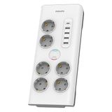 Philips Phılıps SPN7060WA/62 6 Soket Akım Korumalı Priz 900 Joules 2mt Kablo 1xusb-C 15W Şarj 4xusb-A 20W (BEYAZ)(1923)