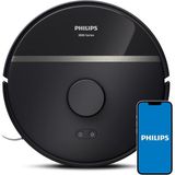 Philips Premium Aqua Islak ve Kuru Temizlik Robotu, 4000 Pa Ultra Emiş Gücü, Tek Şarjla 230 Dakikaya Kadar Temizlik, Lidar 360° Lazer Navigasyon, Luciole Lambader Hediye - Siyah