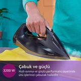 Philips Premium Buharlı Ütü 7500 Serisi, 3200W Lacivert, Üstün Buhar Performansı, Özel Taban Teknolojisi + Onerous Mutfak tartısı