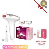 Philips Premium Yüz ve Vücüt Bakım & Lazer Epilasyon Seti, Tüy Alma, Kalem Düzeltici + Luciole Lambader - Beyaz