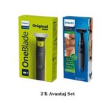 Philips QP2724/10 Oneblade Yüz Şekillendirici + BG1024 Banyo Vücut Tıraş Makinesi cok-renkli
