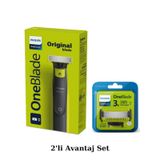 Philips Qp2724/10 Oneblade Yüz Ve Vücut Şekilendirici Qp630/51 3'lü Yedek Bıçak Avantaj Set