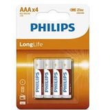 Philips R03L4B/10 Longlife Çinko AAA X4 Pil