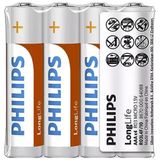 Philips R03L4F 10 Çinko 4'lü AAA İnce Pil