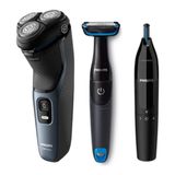 Philips S3144/00 Islak/Kuru Sinek Kaydı Tıraş Makinesi- Banyo Vücut Bakım - Kulak/Burun Tüy Kesme 3'lü Set