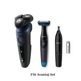 Philips S5445 Islak/kuru Sinek Kaydı Tıraş - Banyo Vücut Bakım - Kulak-Burun Tüy Kesme Makinesi 3'lü Set