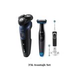 Philips S5445 Islak/Kuru Sinek Kaydı Tıraş Makinesi - Banyo Vücut Tıraş - Oral-B Diş Fırçası 3'lü Set