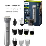 Philips Saç Sakal Vücut Kulak ve Burun 5 Dakikada Hızlı Şarj Su Geçirmez Islak Kuru 12 Parça Erkek Bakım Seti Series 5000 - Gümüş