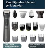 Philips Saç Sakal Vücut Kulak ve Burun Bakımı Için Çelik Bıçaklı Islak Kuru Kullanımlı Ergonomik Tasarımlı Yüksek Hassasiyet Sağlayan 15 Parça Şarjlı Erkek Bakım Seti Series 7000 - Gri