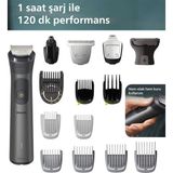 Philips Saç Sakal Vücut Kulak ve Burun ,çelik Bıçaklı Islak Kuru Kullanıma Uygun Hassas Kesim Sunan 15 Parça Şarjlı Erkek Bakım Seti Series 7000 - Gri