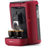 Philips Senseo Maestro kahve sertliği seçimi ve not alma işlevine sahip yastıklı kahve makinesi, 1,2 litre su haznesi, yeşil ürün, renk: kırmızı (CSA260/90)