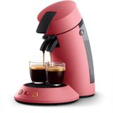 Philips Senseo Original Plus kahve kapsülü makinesi, kahve sertliği seçimi, Coffee Boost teknolojisi, geri dönüştürülmüş plastik, yumuşak kırmızı (CSA210/35)