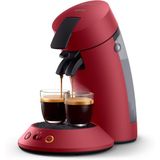 Philips Senseo Original Plus kahve makinesi (kahve sertliği seçeneği, kahve artırma teknolojisi, geri dönüştürülmüş plastikten yapılmış), kırmızı, CSA210/90