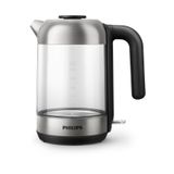 Philips Series 5000 Glass Kettle Stainless Steel, Crystal 2200W 1.7L, Mid Entry Light Status Indicator