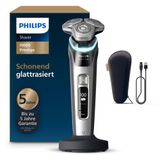 Philips Shaver I9000 Prestige, Erkekler Için Elektrikli Islak ve Kuru Tıraş Makinesi, Entegre Düzeltici, Koyu Gri Gümüş, Basınç Sensörü, Şarj Istasyonu ve Seyahat Çantası (Model XP9204/10)