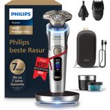 Philips Shaver I9000 Ultra Erkekler Için, Islak ve Kuru Tıraş, Krom, Basınç ve Hareket Sensörü, 5+1 Sakal Şekillendirici, Burun Kılı Kesme Makinesi, Şarj Istasyonu ve Seyahat Çantası (XP9404/38)