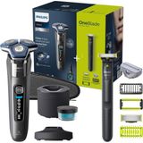 Philips Shaver S7000 Islak ve Kuru Tıraş Makinesi Katlanır Düzelticili Erkekler Için Elektrikli Tıraş Makinesi, Skinıq Teknolojisi, Temizleme Istasyonu ve Kartuş ve Oneblade (S7887/78 Modelleri)