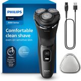 Philips Shaver Series 3000 - Erkekler Için Elektrikli Tıraş Makinesi: Islak ve Kuru Tıraş, Skinprotect Teknolojisiyle, Antrasit, Katlanabilir Sakal Düzelticiyle, Kablosuz (S3145/00)