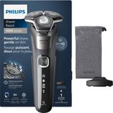 Philips Shaver Series 5000 Için Elektrikli Tıraş Makinesi, Karbon Grisi Islak ve Kuru Tıraş Makinesi, Entegre Katlanır Düzeltici, Yumuşak Kılıf, Koruyucu Kapak ve Şarj Istasyonu (Model S5887/13)