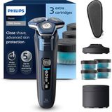 Philips Shaver Series 7000 Erkekler Için Elektrikli Tıraş Makinesi, Islak ve Kuru Tıraş Makinesi, Katlanır Düzeltici,4 x Temizleme Kartuşu, Şarj Istasyonu ve Seyahat Çantası (Model S7885/63)