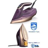 Philips Sıfır Yanık Riski 3000W Yüksek Güç Akıllı Buhar Özelliğine Sahip 8000 Serisi Buharlı Ütü DTS8040+TÜY&HAV Temizleyici - Mor