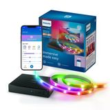 Philips Smart Lighting HDMI Sync Box TV arka ışığı, RGBIC LED şeritler, 55 – 65 inç TV'ler için, senkronizasyon. m. Film, müzik, HDMI 2.0, 4K, 60 Hz'de bağlanır, WiZ ile bağlanır, harici video kaynağı
