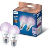 Philips Smart Lighting LED Ampul A60 E27 60W Eşdeğer Rgb 2'li Paket - Google Home, Alexa, Homekit ve Matter Uyumlu - Çok Renkli