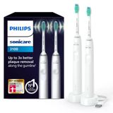 Philips Sonicare 3100 Elektrikli Diş Fırçası, Sonik Diş Fırçası, Basınç Kontrolü Ve Zamanlayıcı, Beyaz, İkili Paket, Model Hx3675/13