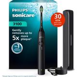 Philips Sonicare 3100 Serisi Şarjlı Diş Fırçası Siyah, 5 Kat Plak Temizliği, Basınç Sensörü, 14 Gün Şarj Ömrü, 3 Hız Ayarı, Seyahat Kabı Hediyeli - HX4033/32