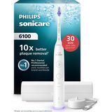 Philips Sonicare 6100 Serisi Şarjlı Diş Fırçası, 21 Gün Şarj, 10 kat plak temizliği, Işıklı basınç sensörü, Ektra nazik, 6 mod, Seyahat Kabı, Beyaz, HX7400/06