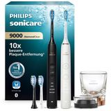 Philips Sonicare Diamondclean 9000 Elektrikli Diş Fırçası, İkili Paket, Uygulama Dahil Sonik Diş Fırçası, Basınç Sensörü, 4 Fırçalama Modu, 3 Yoğunluk Seviyesi, Siyah Ve Pembe Altın, Model Hx9914/61