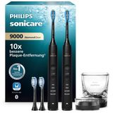 Philips Sonicare Diamondclean 9000 Elektrikli Diş Fırçası, İkili Paket, Uygulamalı Sonik Diş Fırçası, Basınç Sensörü, 4 Fırçalama Modu, 3 Yoğunluk Seviyesi, Şarj Camı, Siyah, Model Hx9914/63