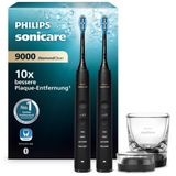 Philips Sonicare Diamondclean 9000 Elektrikli Diş Fırçası, Uygulamalı Sonic Diş Fırçası, Basınç Kontrolü, 4 Fırçalama Modu, 3 Yoğunluk Seviyesi, Şarj Camı, Siyah, İkili Paket, Hx9914/54