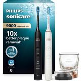 Philips Sonicare Diamondclean 9000 Elektrikli Diş Fırçası, Uygulamalı Sonic Diş Fırçası, Basınç Kontrolü, 4 Fırçalama Modu, 3 Yoğunluk Seviyesi, Şarj Camı, Siyah ve Pembe Altın, Ikili Paket, HX9914/57 - Beyaz