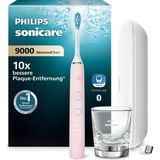 Philips Sonicare Diamondclean 9000 Elektrikli Diş Fırçası, Uygulamalı Sonic Diş Fırçası, Basınç Kontrolü, 4 Fırçalama Modu, 3 Yoğunluk Seviyesi, Şarj ve USB Taşıma Çantası, Pembe, Model HX9911/29 - Beyaz