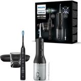Philips Sonicare Kablosuz Power Flosser Ağız Sulama Cihazı ve Diamondclean 9000 Elektrikli Diş Fırçası - Temiz Dişler, Temiz Diş Etleri ve Plak Temizleme, Siyah (Model HX3886/43) - Beyaz