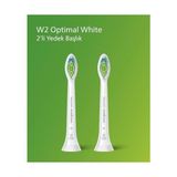 Philips Sonicare Optimal White Yedek Diş Fırçası Başlığı, 7 Kat Daha Fazla Plak Temizliği, Orta Yumuşak Fırça Başlığı, 2’li Paket, Beyaz, HX6062/87