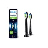 Philips Sonicare Optimal White Yedek Diş Fırçası Başlığı, Orta Yumuşak, 2’li Paket, Siyah, HX6062/88