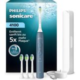 Philips Sonicare Series 4100 Elektrikli Diş Fırçası Basınç Sensörlü Sonic Diş Fırçası, 4 Fırçalama Ayarı, Easystart, Smartimer, 21 Günlük Çalışma Süresi, Seyahat Çantası, Koyu Mavi, HX4046/48, [yeni] - Beyaz