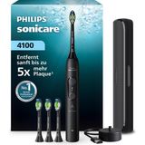 Philips Sonicare Series 4100 Elektrikli Diş Fırçası - Basınç Sensörlü Sonic Diş Fırçası, 4 Fırçalama Ayarı, Easystart, Smartimer, 21 Günlük Çalışma Süresi, Seyahat Çantası, Siyah, HX4046/52, [yeni] - Beyaz