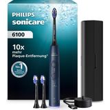 Philips Sonicare Series 6100 Elektrikli Diş Fırçası - Yeni Nesil Teknoloji, Basınç Sensörü, 6 Fırçalama Ayarı, Smartimer, Brushpacer, 21 Günlük Çalışma Süresi, Seyahat Çantası, Lacivert, HX7403/07 - Beyaz