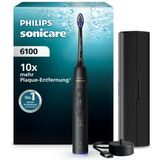 Philips Sonicare Series 6100 Elektrikli Diş Fırçası - Yeni Nesil Teknoloji, Basınç Sensörü, 6 Fırçalama Ayarı, Smartimer, Brushpacer, 21 Günlük Çalışma Süresi, Seyahat Çantası, Siyah, Hx7401/12