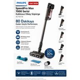 Philips Speedpro Max 7000 Serisi Kablosuz Dikey Şarjlı Süpürge, Aqua Başlık, 360° Led, Powercyclone 12, 80 Dakika Üstün Performans - Mercan