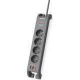 Philips SPN4140GA Akım Korumalı Priz 4'lü + 2x Usb-A 18W + 1x Usb-C 20W - 2m Kablo - Siyah