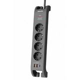 Philips Spn4140ga/62 4'Lü Akım Korumalı Priz, 2400J, 2M Kablo, Usb-C Pd 20W, 2X Usb-A Qc 18W, Gri