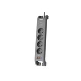 Philips Spn4140ga/62 Akım Korumalı Priz 2400J 4'Lü 2Xusb-A, 1Xusb-C (2M), Gri