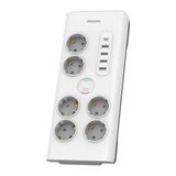 Philips SPN7060WA 900J 2 mt 6'lı 4xUsb-A Usb-C Akım Korumalı Priz
