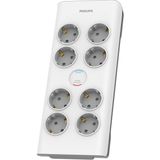 Philips SPN7080WA/62 Beyaz 900 Joules 2 mt Örgülü Kablo 8 Soket Akım Korumalı Priz