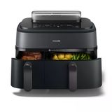 Philips Steam Airfryer 5000 Serisi Çift Sepetli Sıcak Hava Fritözü, Buhar Fonksiyonlu ve 2 Sepet - Steam, Airfry, SteamFry, 9L (3L+6L), RapidAir Plus, Otomatik Buharlı Temizleme (NA550/00)